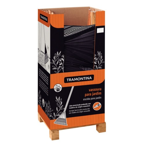 Vassoura pl�stica 18 dentes com cabo de 120 cm