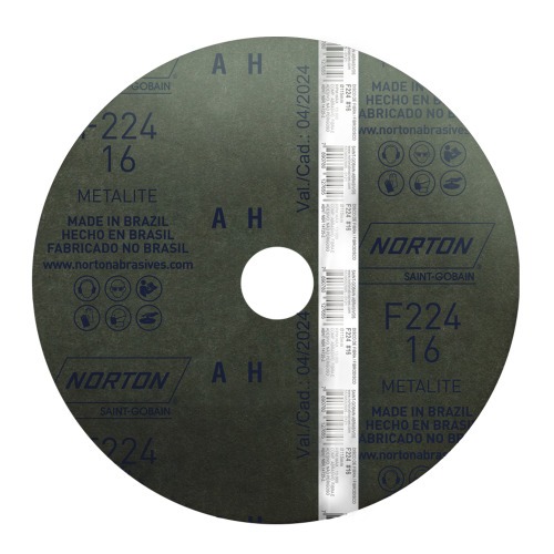 Disco de lixa de fibra 115 mm gr�o 16 METALITE F224 