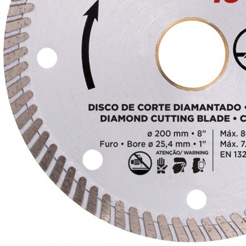 Disco diamantado 200 mm para corte chanfrado 45� para cer�mica e m�rmore - 61681