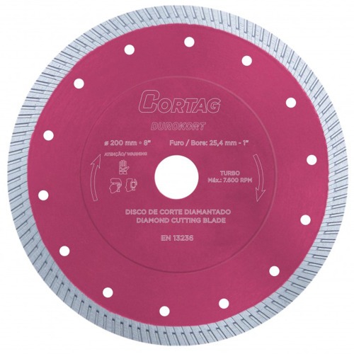 Disco diamantado Turbo 200 mm para piso e revestimento - Durokort