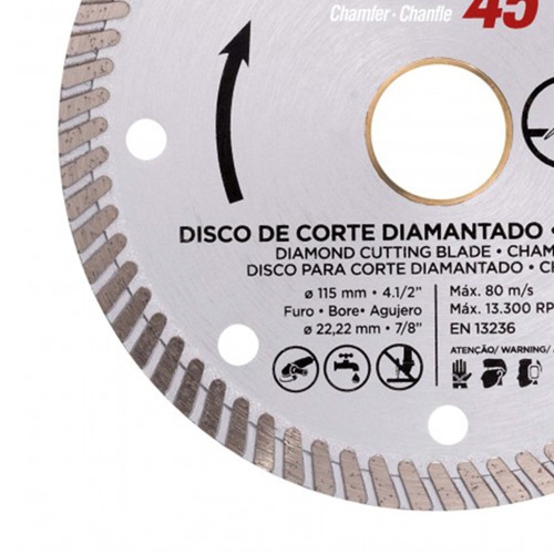 Disco diamantado 115 mm para corte chanfrado 45� para cer�mica e m�rmore - 61907