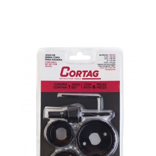 Jogo de serra copo para madeira com 6 pe�as