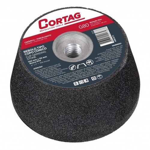 Rebolo c�nico para esmerilhadeira angular 100mm rosca M18 G80