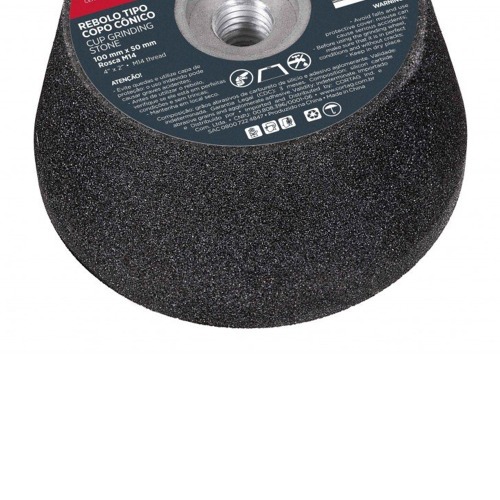 Rebolo c�nico para esmerilhadeira angular 100mm rosca M14 G120