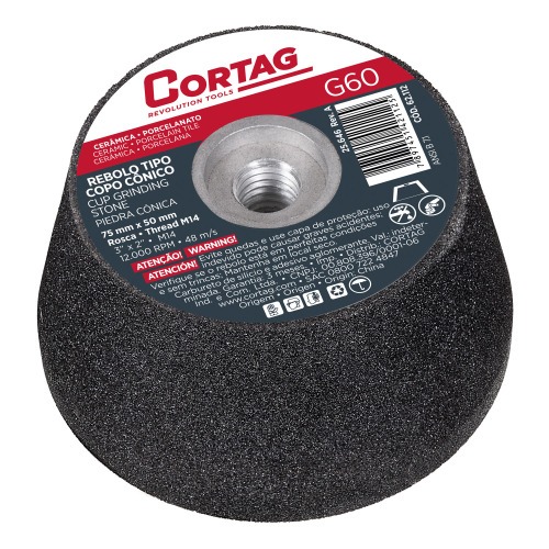 Rebolo c�nico para esmerilhadeira angular 75mm rosca M18 G60