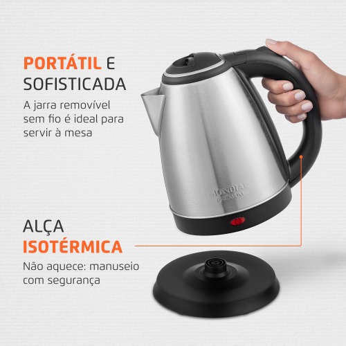 Chaleira el�trica 2 litros 1.200 watts Premium Inox - CE-06  220V