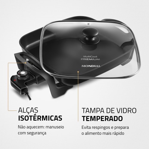 Panela el�trica quadrada 1.200 watts Quad Multicook - PE-49   110V