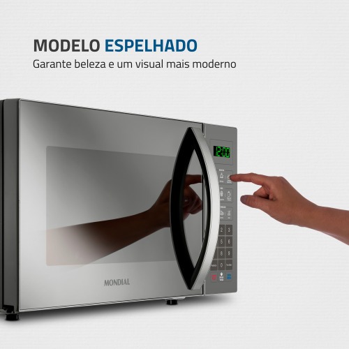 Micro-ondas 34 litros 1400W espelhado 10 n�veis de pot�ncia- MO-02-34-E  220V