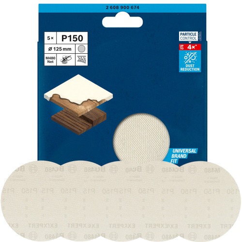 Disco de lixa para madeira 125 mm grão 150 com 5 peças - M480 Disco de lixa para madeira 125 mm grão 150 com 5 peças - M480