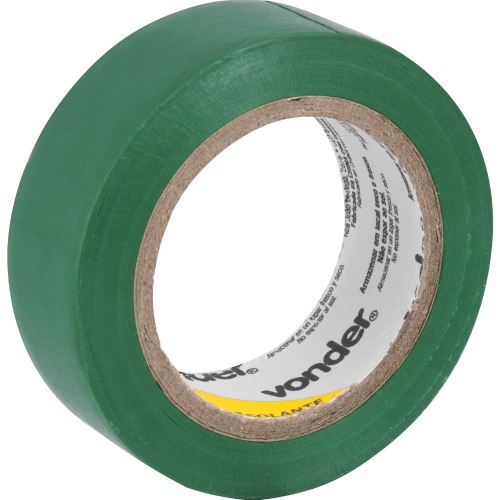 Fita isolante 19 mm x 10 m verde com 10 pe�as