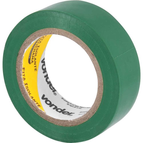 Fita isolante 19 mm x 10 m verde com 10 pe�as