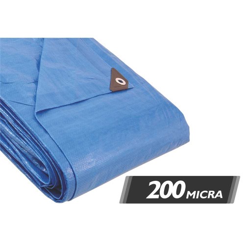 Lona reforçada de polietileno azul 12 m x 10 m Lona reforçada de polietileno azul 12 m x 10 m