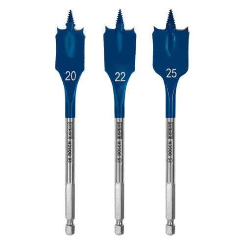 Jogo de broca chata para madeira 20 a 25 mm com 3 pe�as - Expert Self Cut Speed