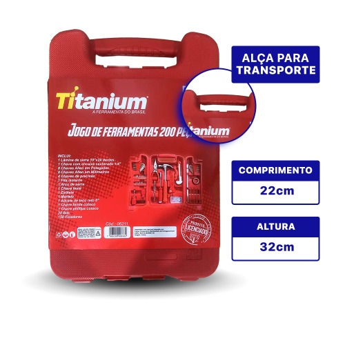 Jogo de ferramentas 200 pe�as com maleta - 06211