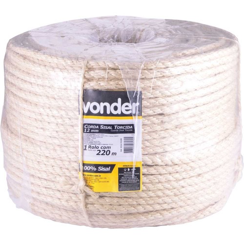 Corda de sisal 12 mm com rolo de 220 metros Corda de sisal 12 mm com rolo de 220 metros