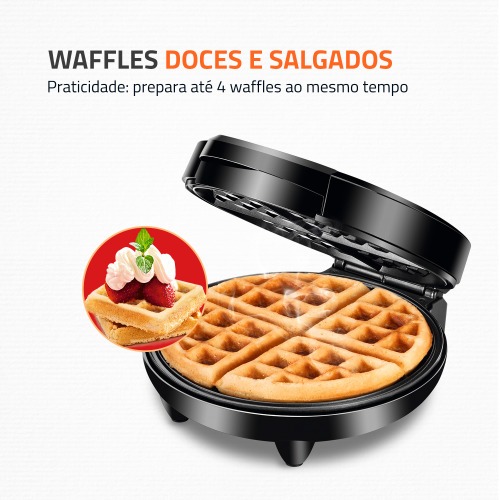 M�quina de Waffle antiaderente 1200W Grill Pratic Waffle - GW-01  110V