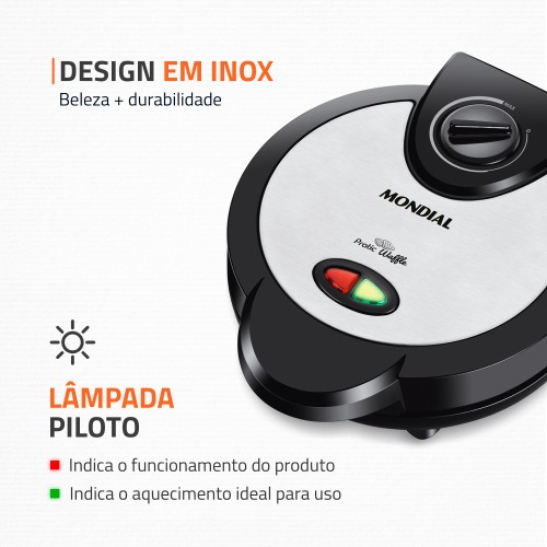 M�quina de Waffle antiaderente 1200W Grill Pratic Waffle - GW-01  110V
