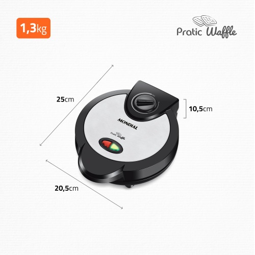 M�quina de Waffle antiaderente 1200W Grill Pratic Waffle - GW-01  110V