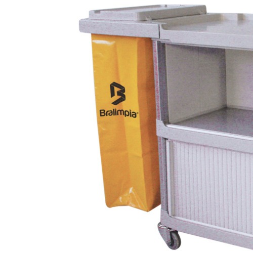 Carro funcional extra 2 bolsas amarela e vermelha com porta