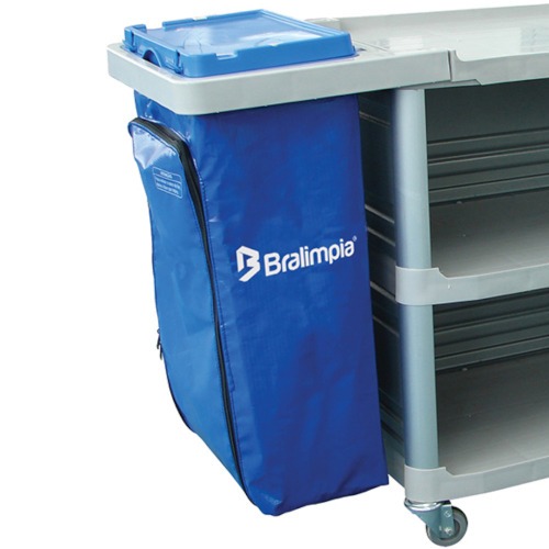 Carro funcional extra 2 bolsas azul e verde com fechamento