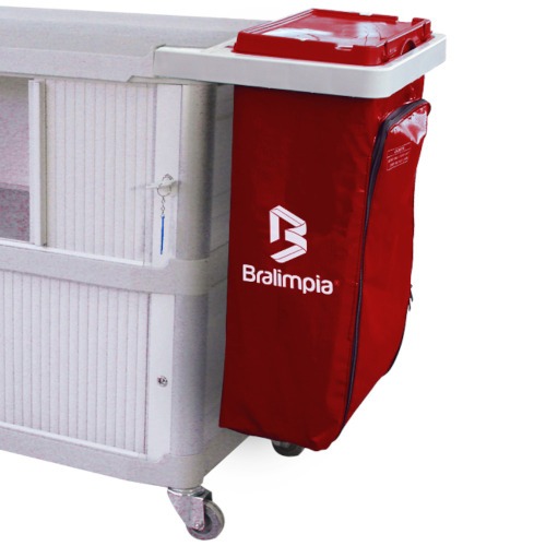 Carro funcional extra 2 bolsas azul e vermelho com porta Carro funcional extra 2 bolsas azul e vermelho com porta