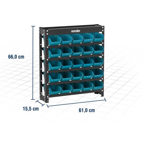 Estante metálica com gavetas 25/3 Estante metálica com gavetas 25/3
