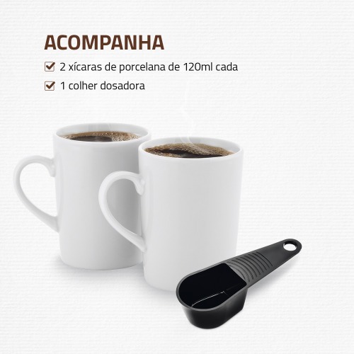 Cafeteira el�trica 2 x�caras vermelha Smart Coffee - C-42-2X-RI  110V