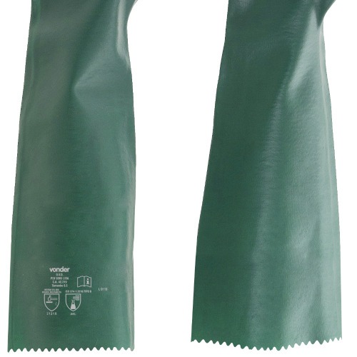 Kit 5 pares de luva pvc lisa com forro de algodão 65 cm - PLV 0065 Kit 5 pares de luva pvc lisa com forro de algodão 65 cm - PLV 0065