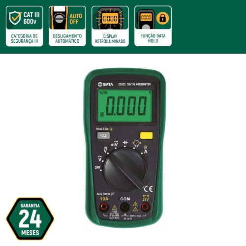 Mult�metro digital mini 600V CAT III DC/AC - ST03005