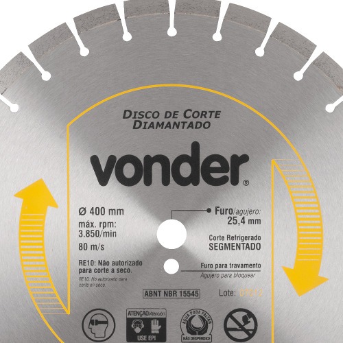 Disco diamantado segmentado 400 mm para refrat�rios - F25