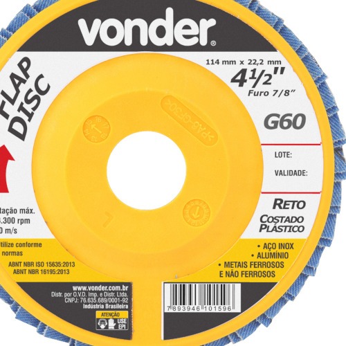 Disco de lixa flap disc reto 4 1/2