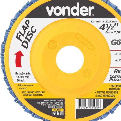 Disco de lixa flap disc reto 4 1/2