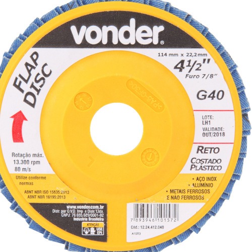Disco de lixa flap disc reto 4 1/2 Disco de lixa flap disc reto 4 1/2