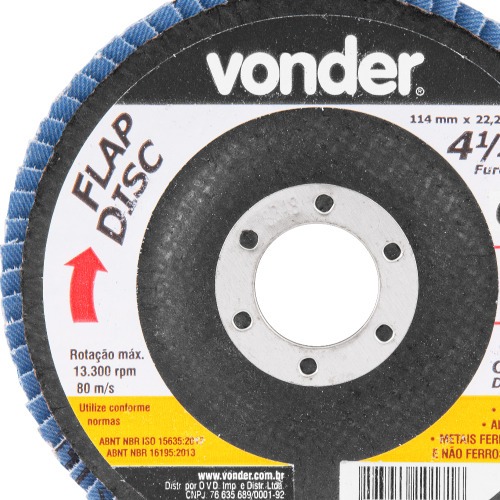 Disco de lixa flap disc c�nico 4 1/2