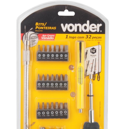 Jogo de bits / ponteiras com 32 pe�as