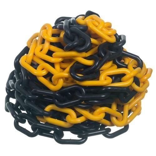 Corrente plástica de 6 mm pacote com 10 metros amarela e preta Corrente plástica de 6 mm pacote com 10 metros amarela e preta