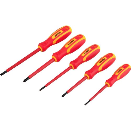 Jogo de chaves de fenda e phillips isolada com 5 pe�as IEC60900