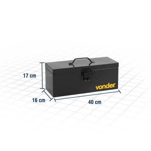Caixa met�lica para ferramentas tipo ba� com bandeja 40 cm