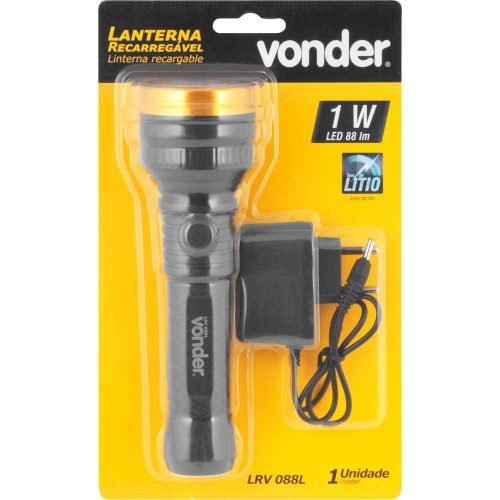 Lanterna recarreg�vel 88 l�mens bateria de l�tio - LRV 088L