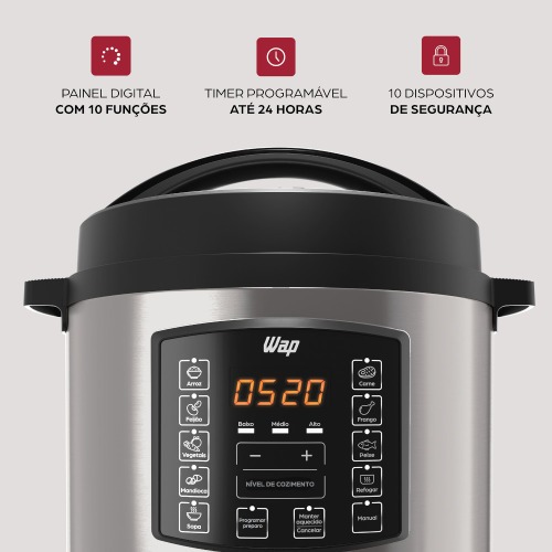 Panela de press�o el�trica digital 6 litros - Prosd�cimo WPPE1  110V