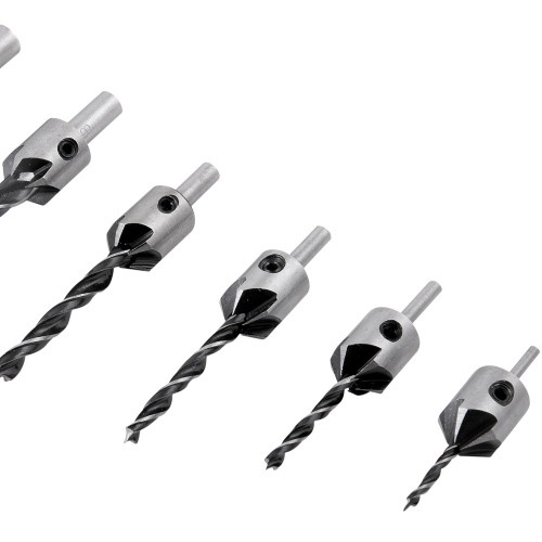 Jogo de broca 3 pontas c/ escarriador 3 a 10mm 7 pe�as