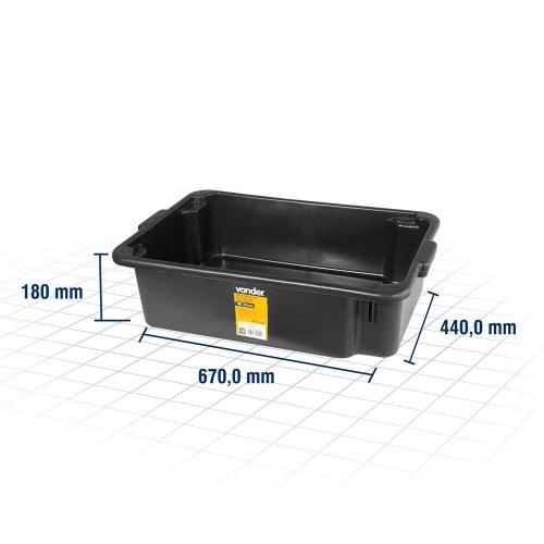 Caixa pl�stica retangular para massa 40 litros 