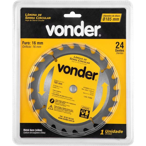 Disco de serra para madeira 185 x 16 mm 24 dentes