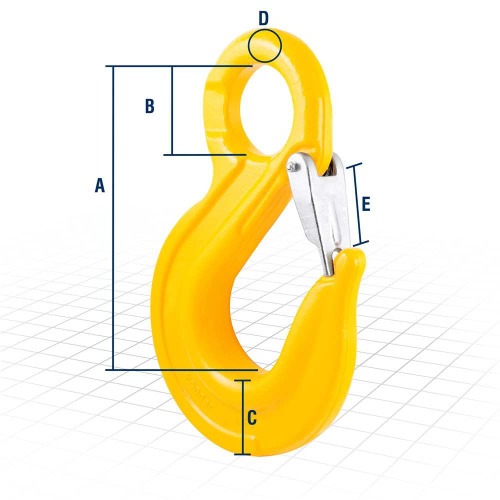 Gancho de a�o com olhal 2,0 toneladas com trava