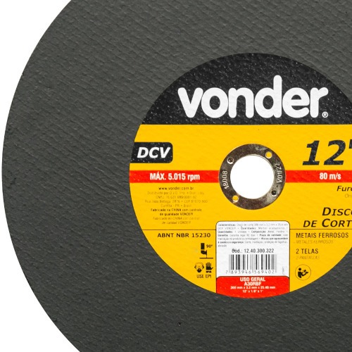 Disco de corte 300 x 3,2 x 25,4 mm - DCV 
