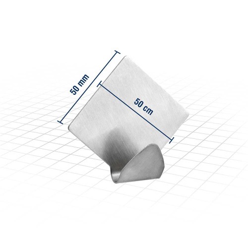 Gancho adesivo losango em inox com 2 pe�as