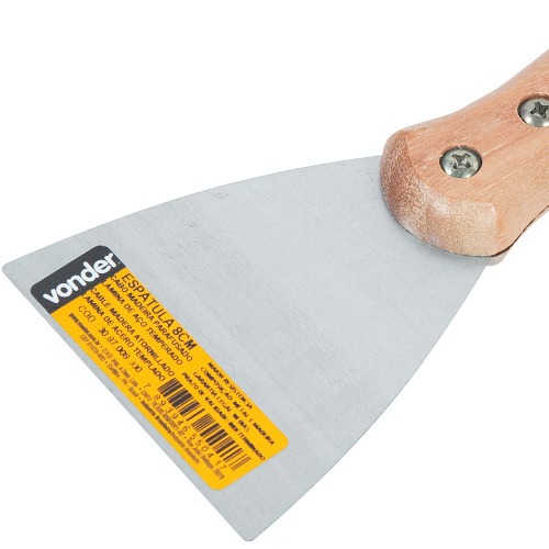 Esp�tula de a�o 8 cm com cabo de madeira