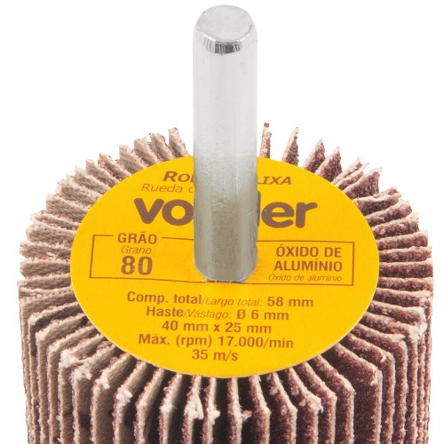 Roda de lixa 40 x 25 mm com haste gr�o 80 
