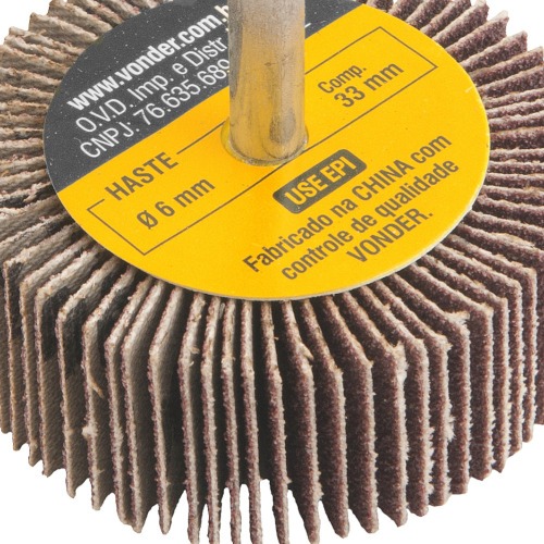 Roda de lixa 50 x 20 mm com haste gr�o 80