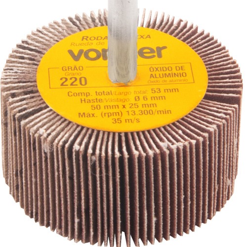 Roda de lixa 50 x 25 mm com haste gr�o 220 